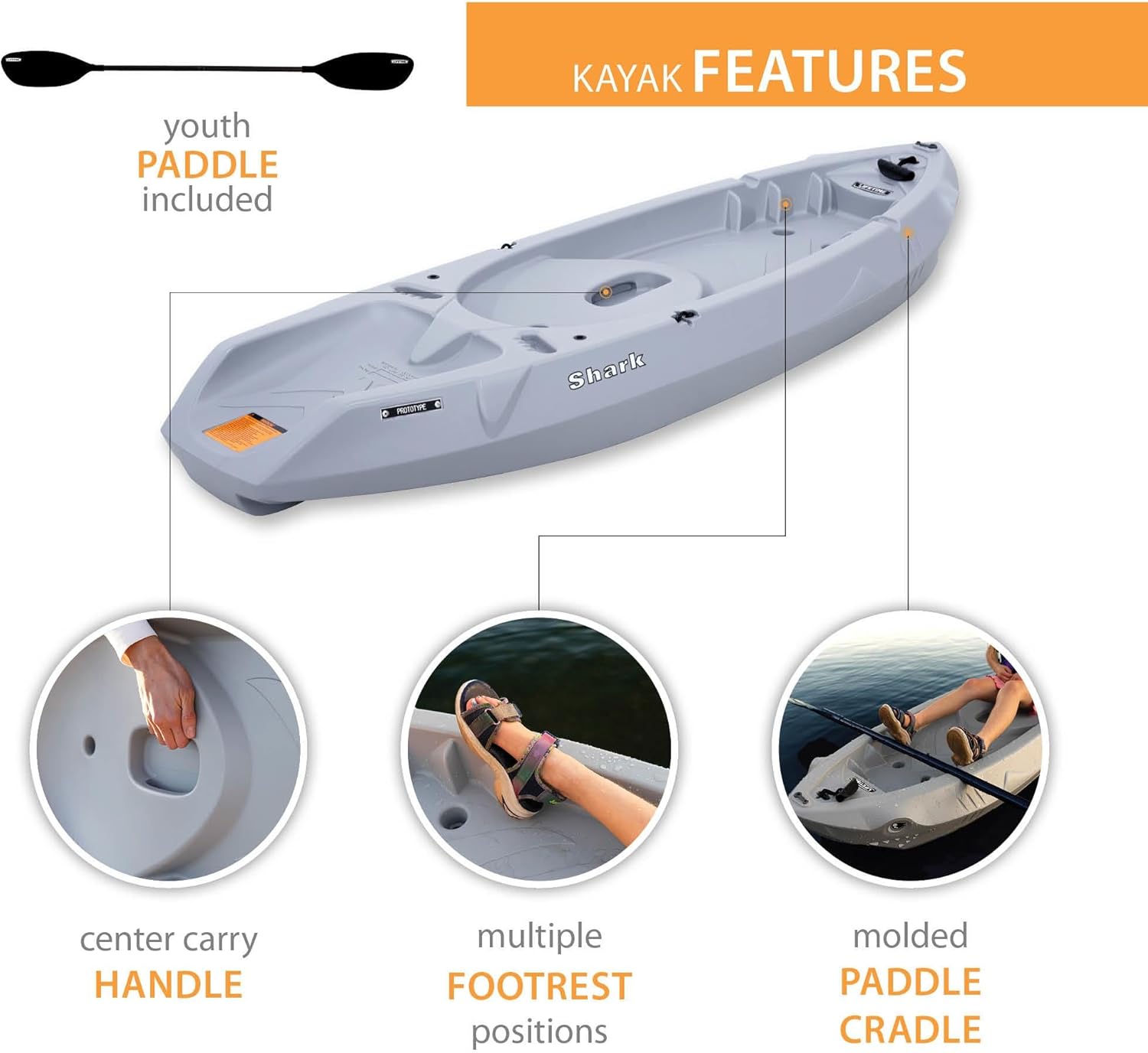 Lifetime Lifetime Shark Youth Kayak with Paddle