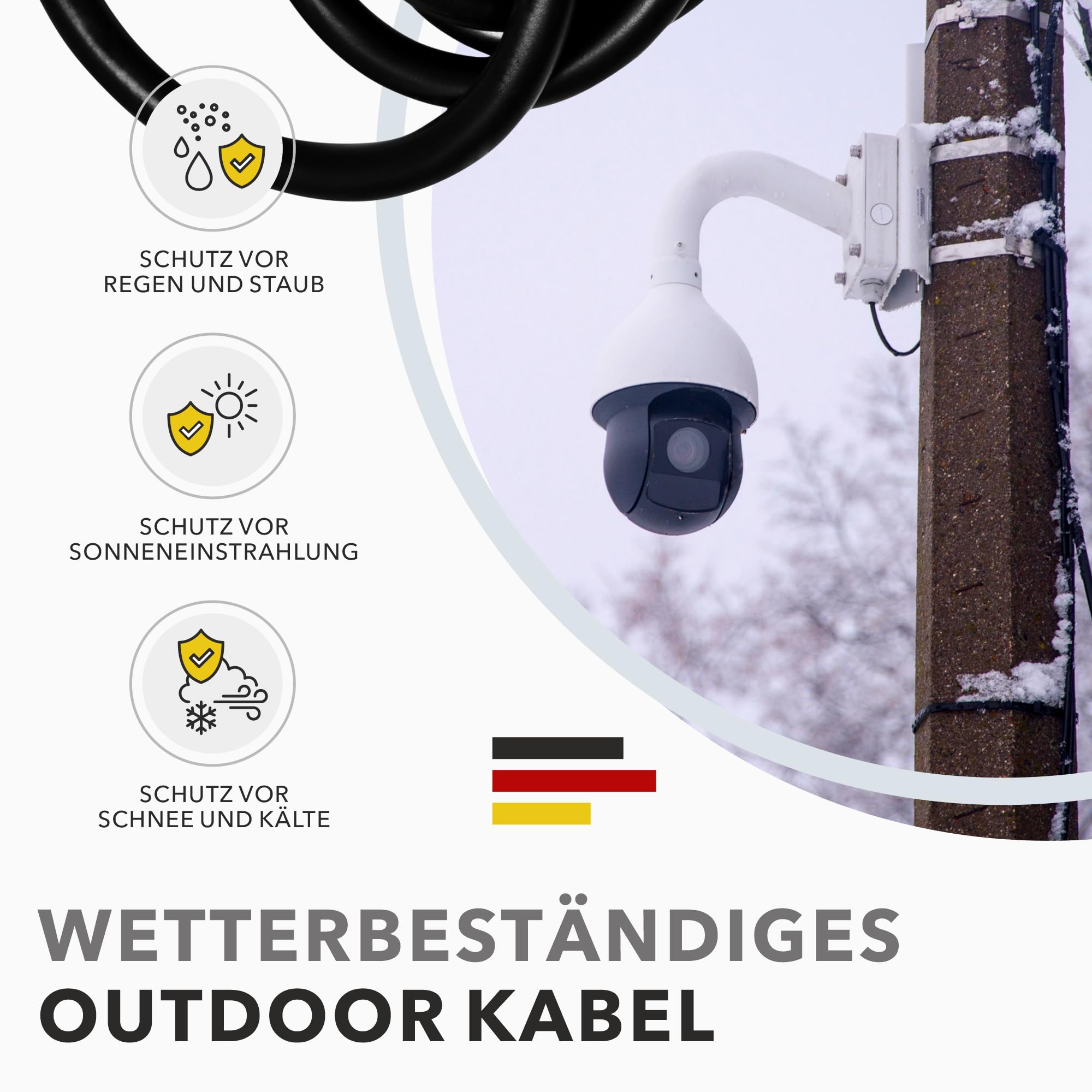 RedStar24 100m Cat7 Erdkabel Verlegekabel Outdoor Lan Kabel Installationskabel Schwarz AWG23/1 CAT 7 S/FTP Ethernet Netzwerk 1000MHz geschirmtes Datenkabel Netzwerkkabel für Außenbereich UV-beständig