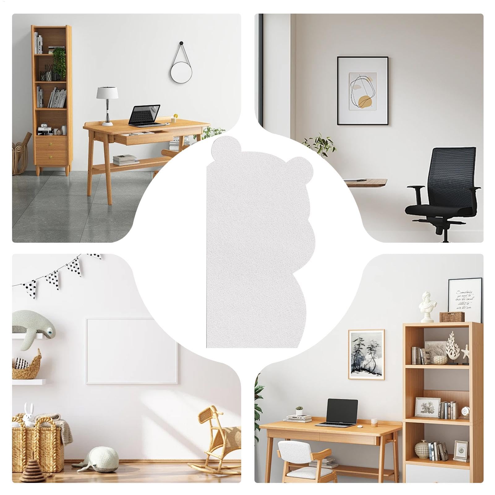 Tablón de anuncios de fieltro, paneles de chinchetas decorativos | panel de anuncios de pared, soporte de fotos multiusos para sala de estar y dormitorio