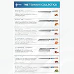 SENKEN 7-Piece Couteau de cuisine de Damas - Collection Tsunami - 67-Layer Japonais VG10 Acier - Couteau de chef, Cleaver, Santoku, Pain, Boning, & Plus