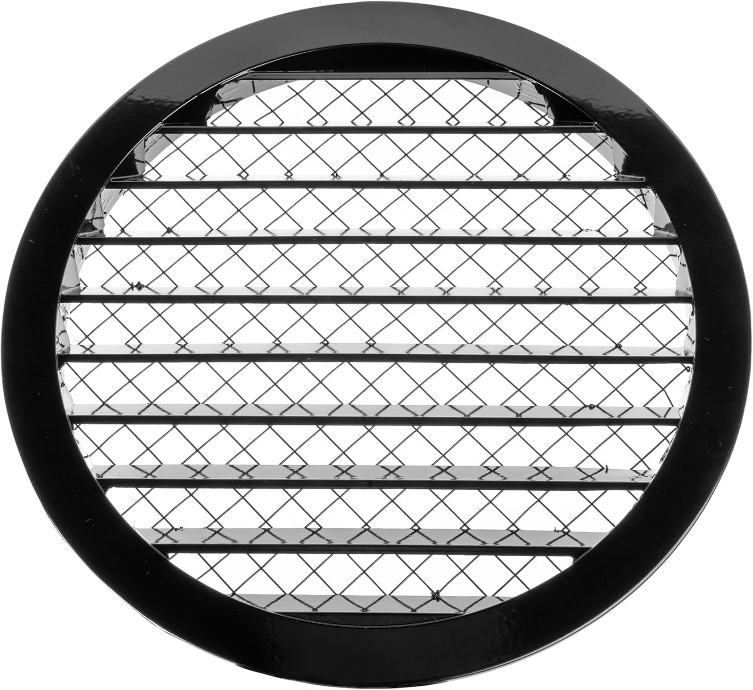 10" Inch Black Round Aluminum Vent Cover - Air Vent Louver - Soffit Grille Cover - Built-in Aluminum Screen - Grill Cover/Dryer Vent Cover for House, Kitchen, Bathroom, Garage Ventilation