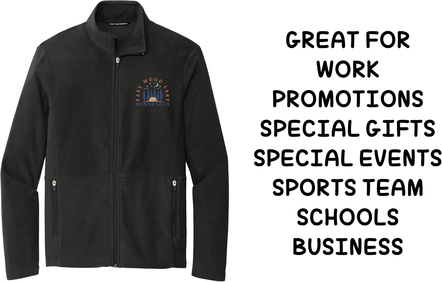 INK STITCH Men F151 Custom Embroidery Design Your Own Logo Texts Accord Microfleece Jackets
