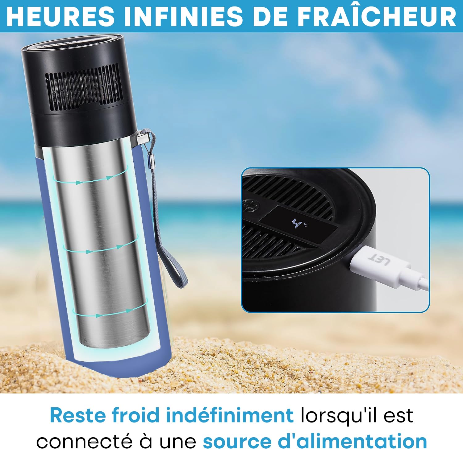 Trousse isotherme insuline électrique de voyage avec chargeur USB Tilcare - Kit de refroidissement des médicaments approuvé par le TSA