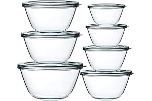 M MCIRCO Glass Salad Bowls with Lids (14-Piece)