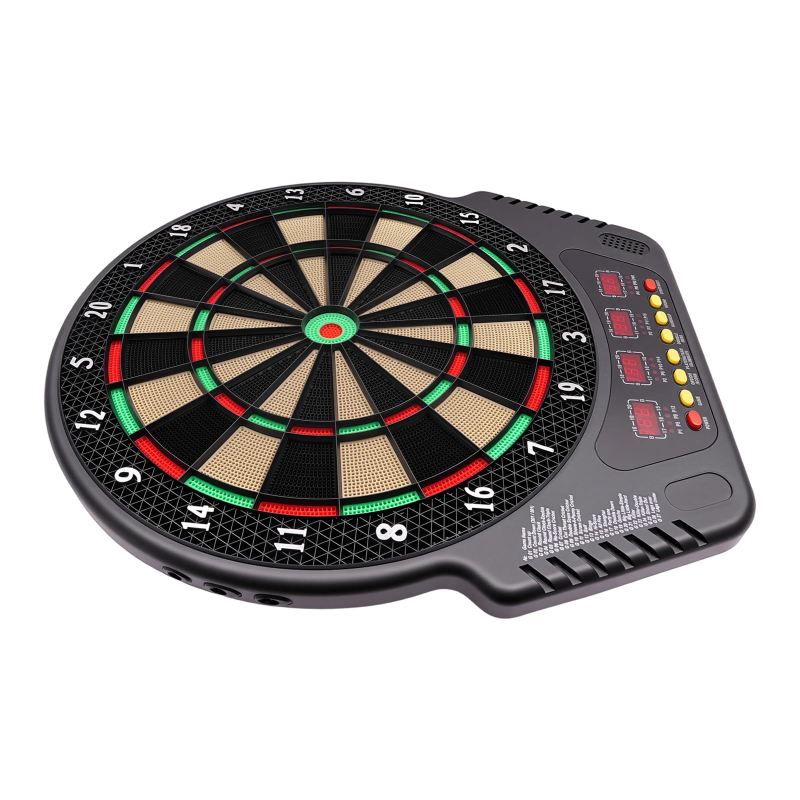 Diana electrónica profesional, juego de 6 dardos, diana automática para 1 – 16 jugadores, juego de dardos electrónico con 27 juegos, 243 opciones de juego, 4 pantallas LCD, dianas electrónicas