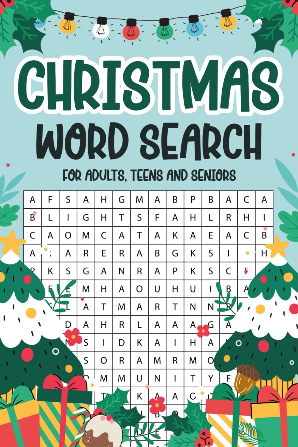 Christmas Presents For Seniors: Adults Christmas Word Search Large Print: 1500+ Cozy Holiday Words To Find, Relaxing Winter Gift Idea For Men & Women (Teens Christmas Stocking Stuffers)