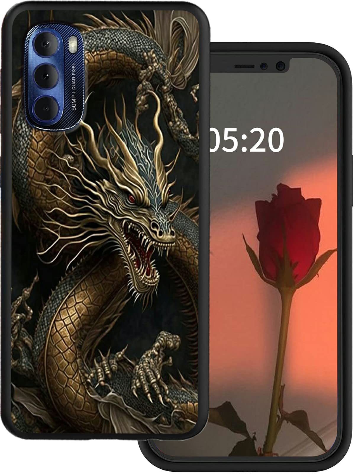 Rossy for Moto G Stylus 5G 2022 Case with Chinese Dragon Stylish Pattern for Women Men Slim Soft TPU Silicone Shockproof Protective Phone Cover Case