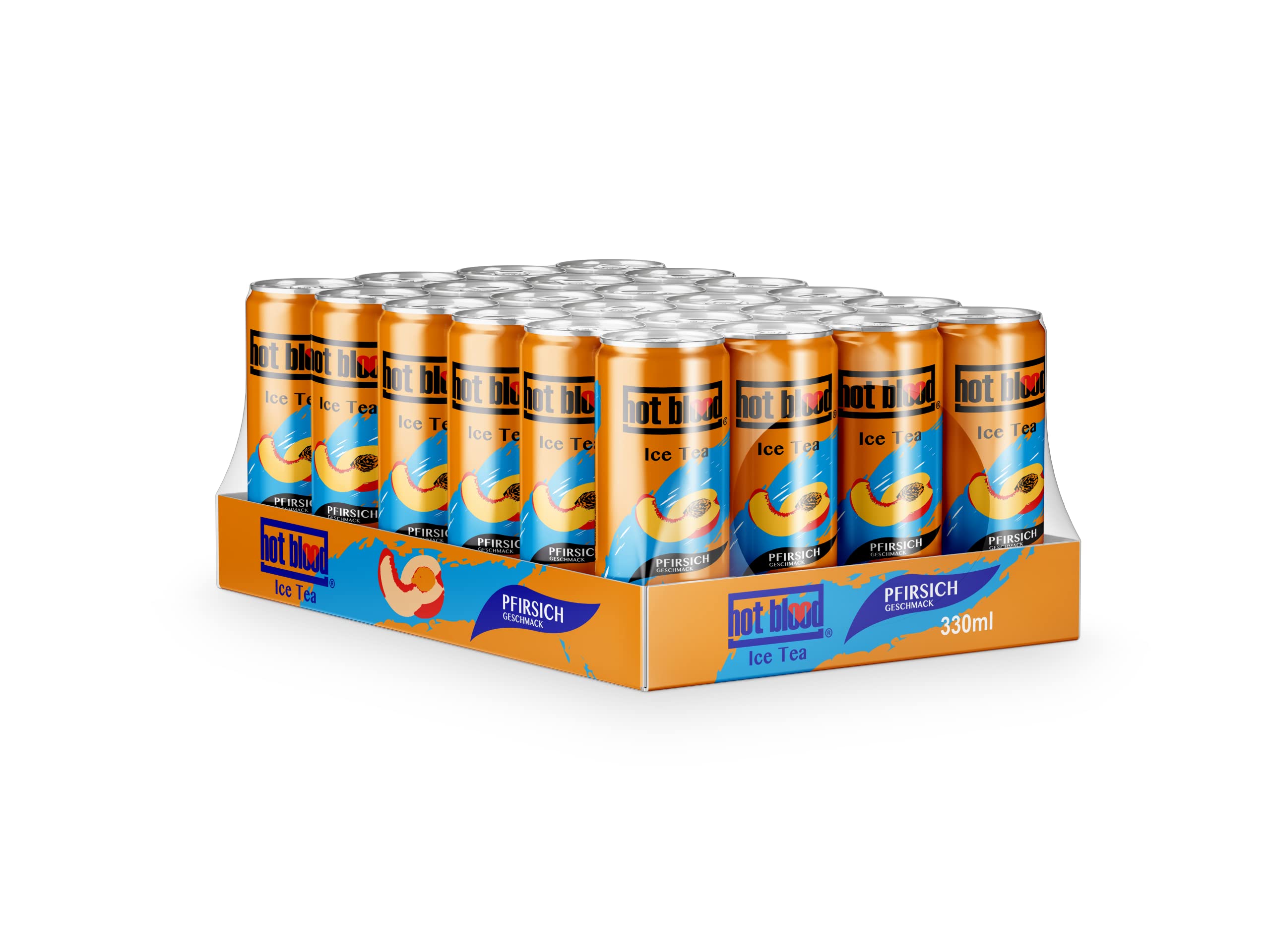 Hot Blood Eistee Pfirsich, 24er Pack, inkl. Pfand EINWEG (24 x 330 ml)