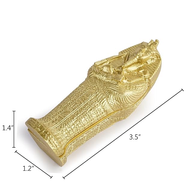 Foto 5 de 7 de Kocris Casa Escultura Momia de Acuario Oro Decoraciones Egipto Reptil Tortuga Tanque Décor Ornamento Mascota…