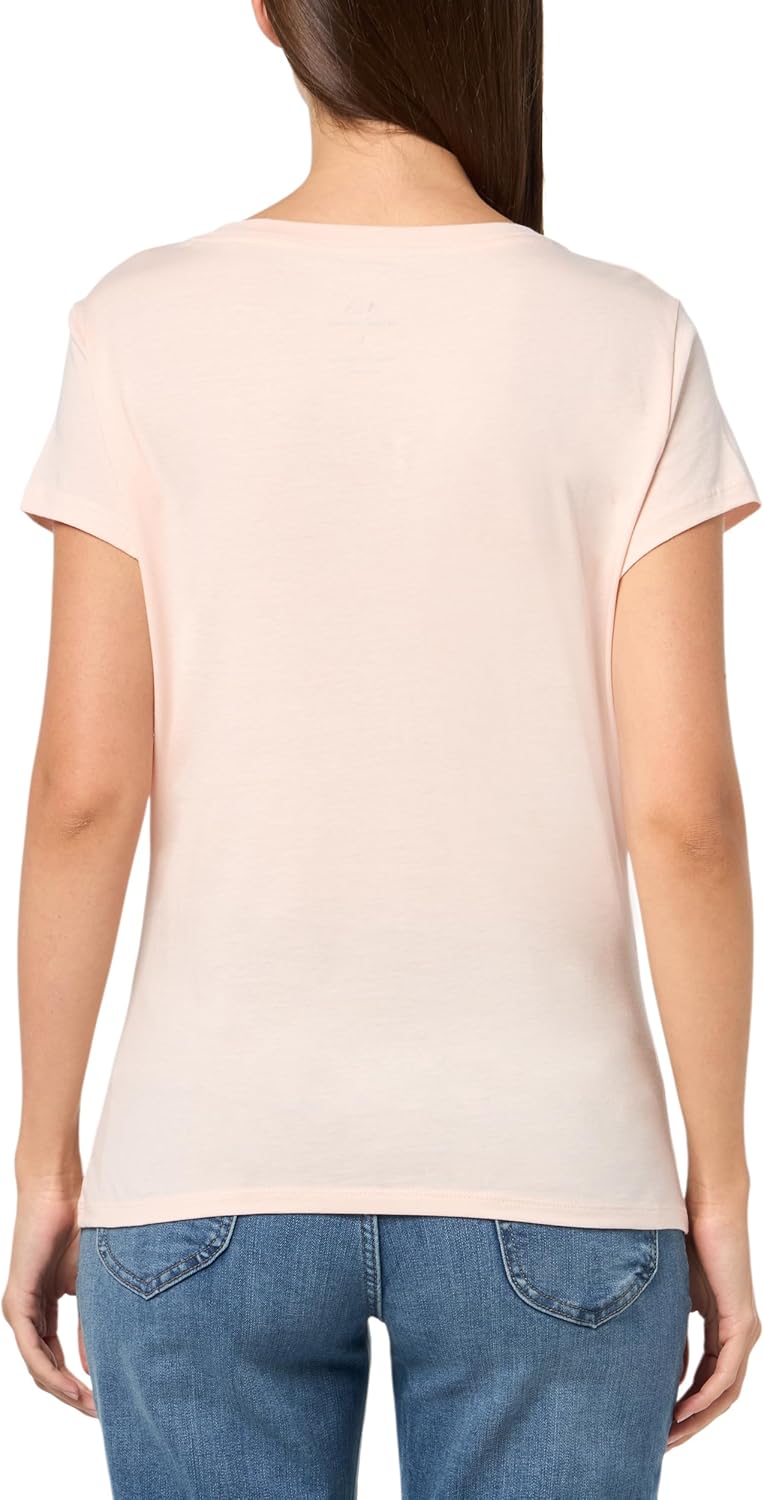 Armani Exchange Women's Rhinestone Scoop Neck Logo Tee, Vegas, Large - Image 2
