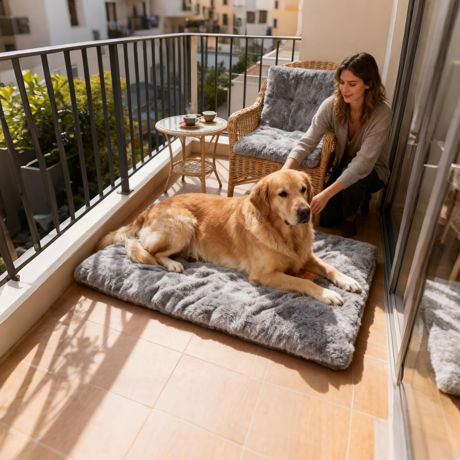 Grande Cuccia Morbida per Cani Comfortevole Grande Cuscino Antiscivolo per | Materassino Da Per Gabbia E Cuccia per Casa Dormitorio Appartamento Soggiorno Balcone
