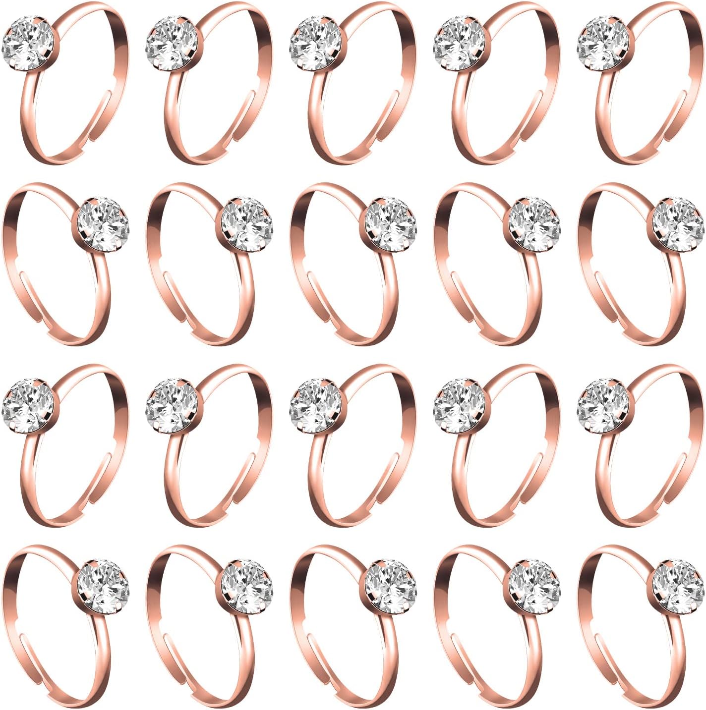 Whaline 36 Paquetes Anillos de Compromiso de Diamante Anillos de Despedida de Soltera para Decoraciones de Mesa de Boda, Suministros de Fiesta,