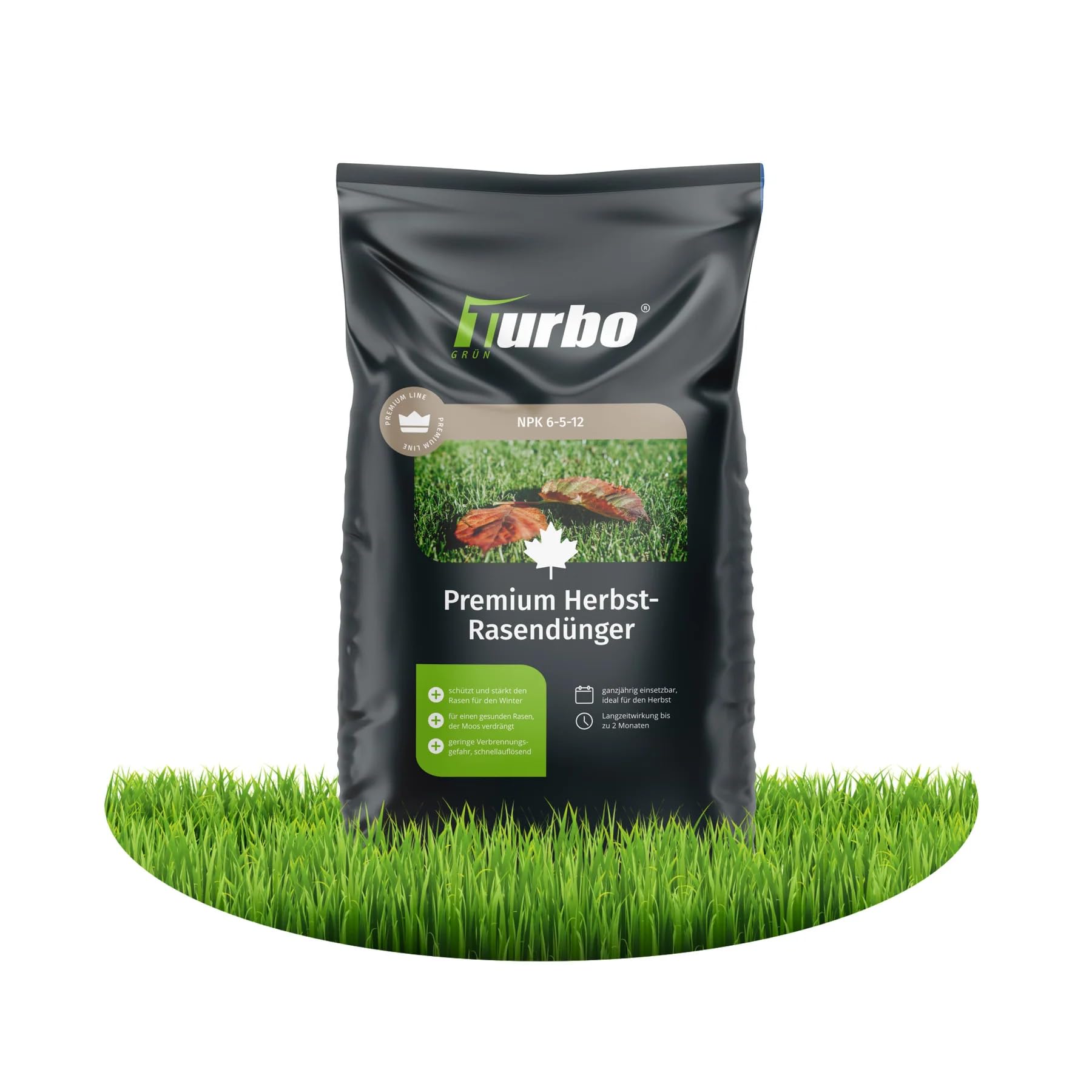 turbogrün® Premium Rasendünger Herbst 10 kg für 280 m² gegen Moos