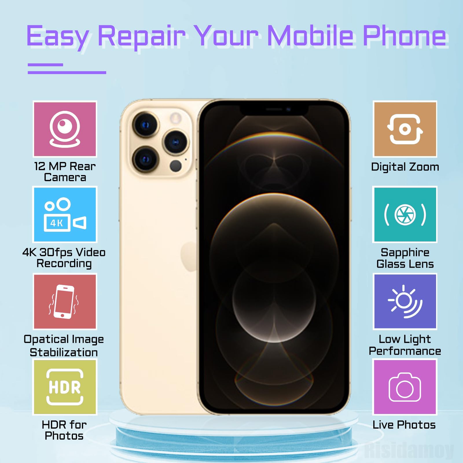 Amazon.com: Risidamoy for iPhone 12 Pro Max 12MP OEM Main Rear