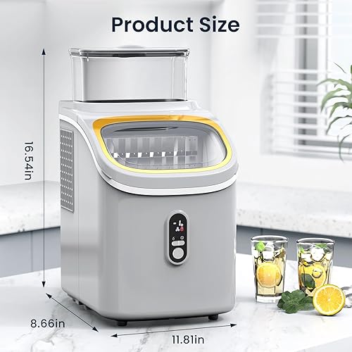 Miniatura 9 de ZAFRO Máquina de hielo para encimera, 30 libras24 horas, función de limpieza automática y máquina de hielo con temporizador de 24 horas con cuchara
