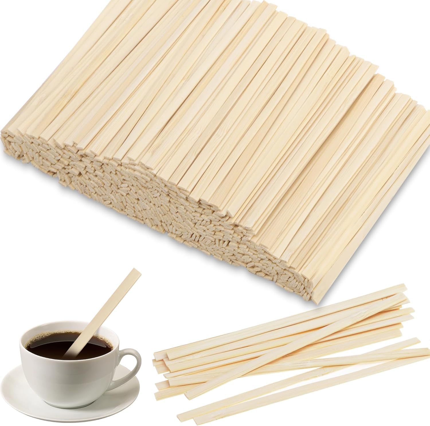 2000 Stück Kaffee Rührstäbchen, 11cm Rührstäbchen Holz, Holzstäbchen Kaffeestäbchen für Umrühren von Kaffee Tee Getränke