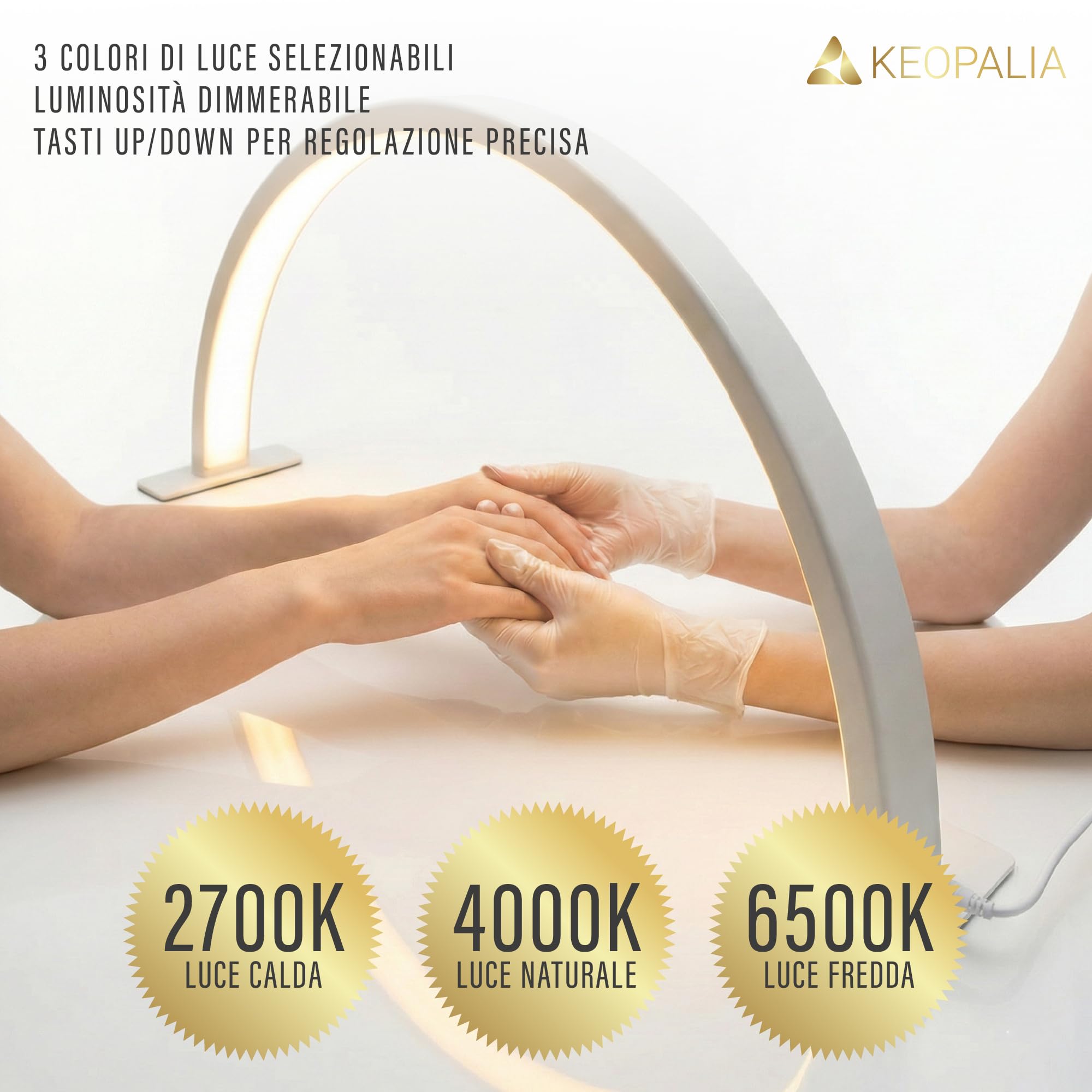Lampada arco LED HALFMOON led per estetista centro estetico manicure ufficio casa negozio tavolo da lavoro scrivania
