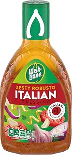Wish-Bone Zesty Robusto Italian Dressing 24 oz - Extra Garlic Oregano Zest, No HFCS, Bold Marinade for Salads & More