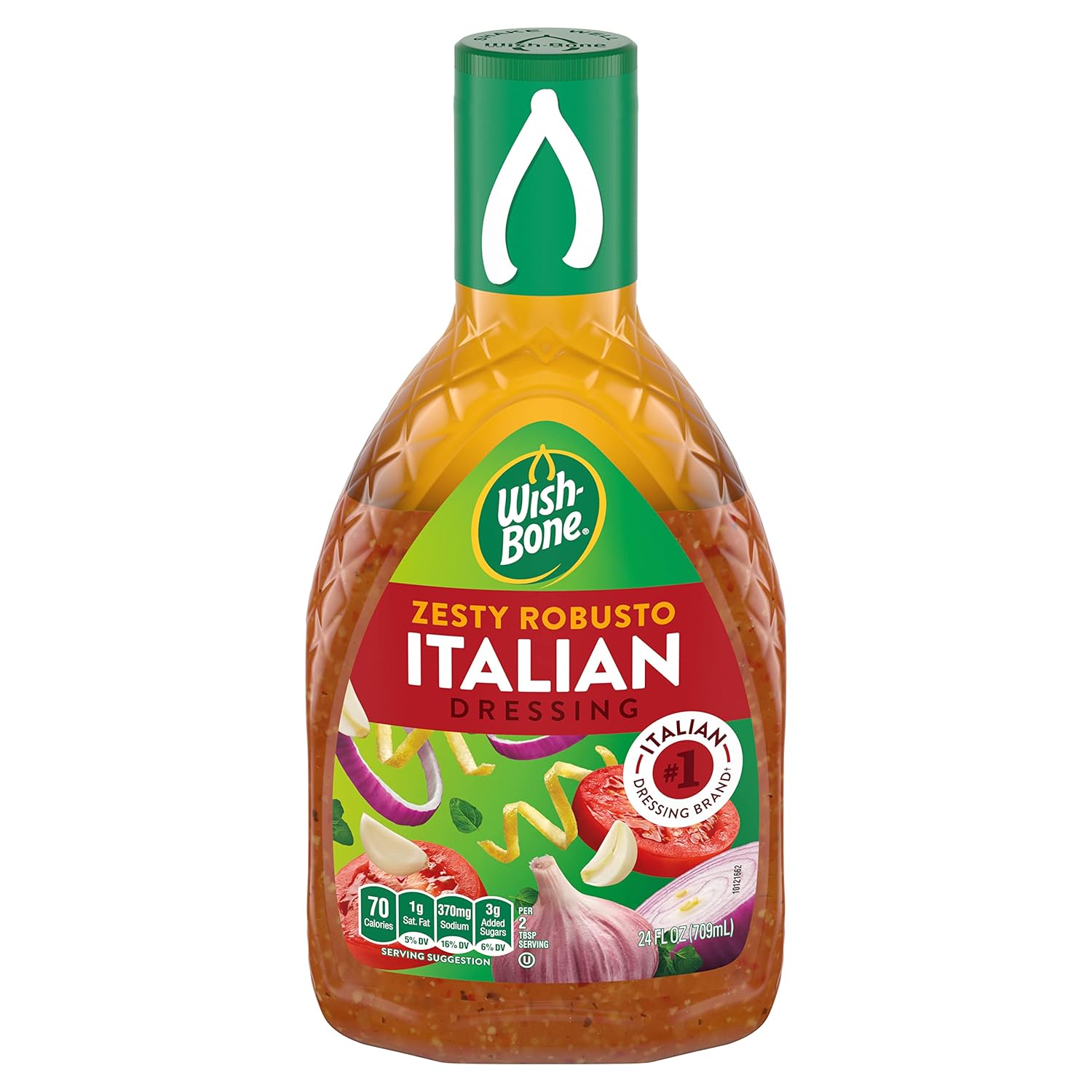 Wish-Bone Zesty Robusto Italian Dressing 24 oz - Extra Garlic Oregano Zest, No HFCS, Bold Marinade for Salads & More