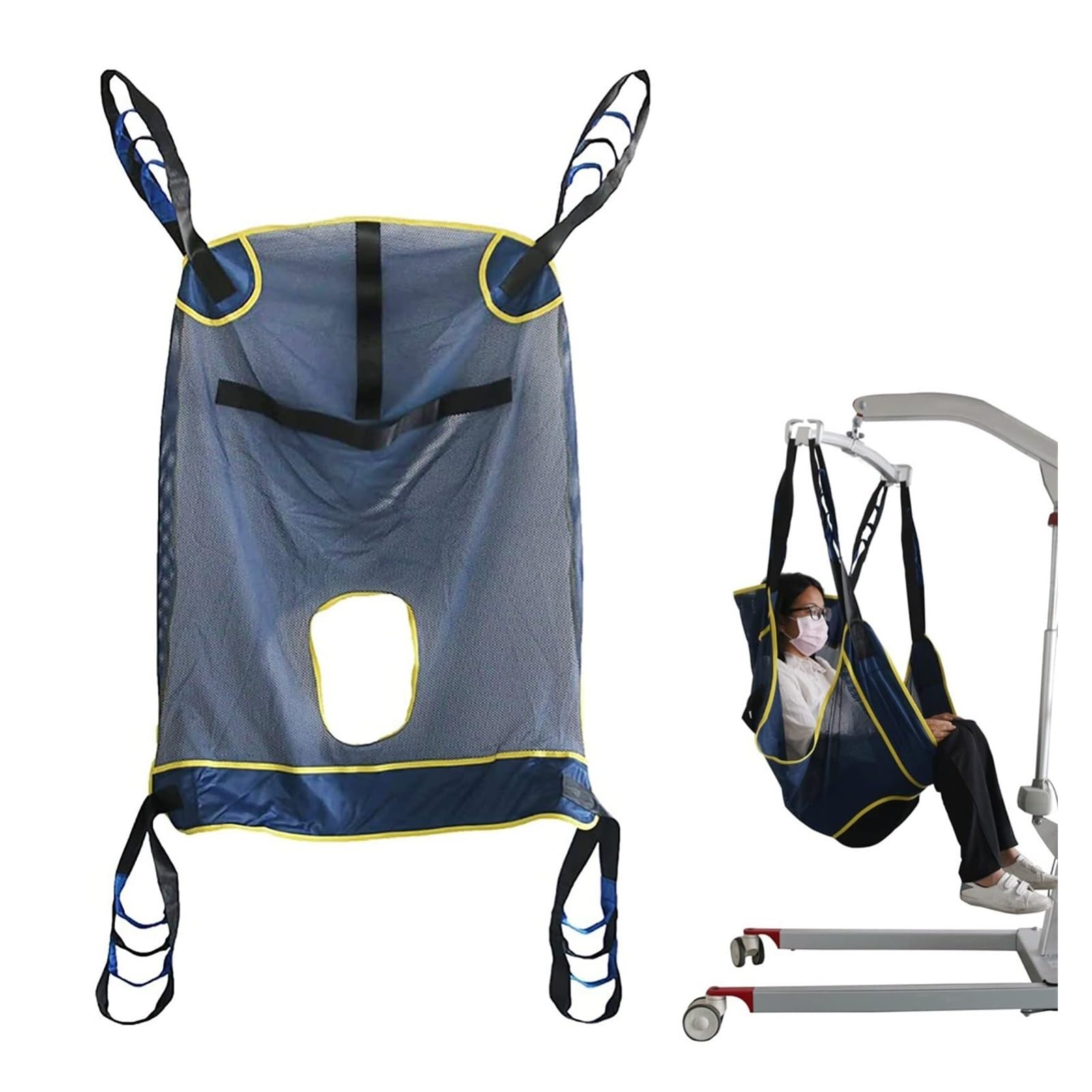 Patienten Lift Hängegurt, Vollkörper Transfergurt mit Geteilten Beinen für Toilette & Mobilität, 230kg Kapazität - Transferhilfe & Gehhilfe für Senioren Pflege zu Hause