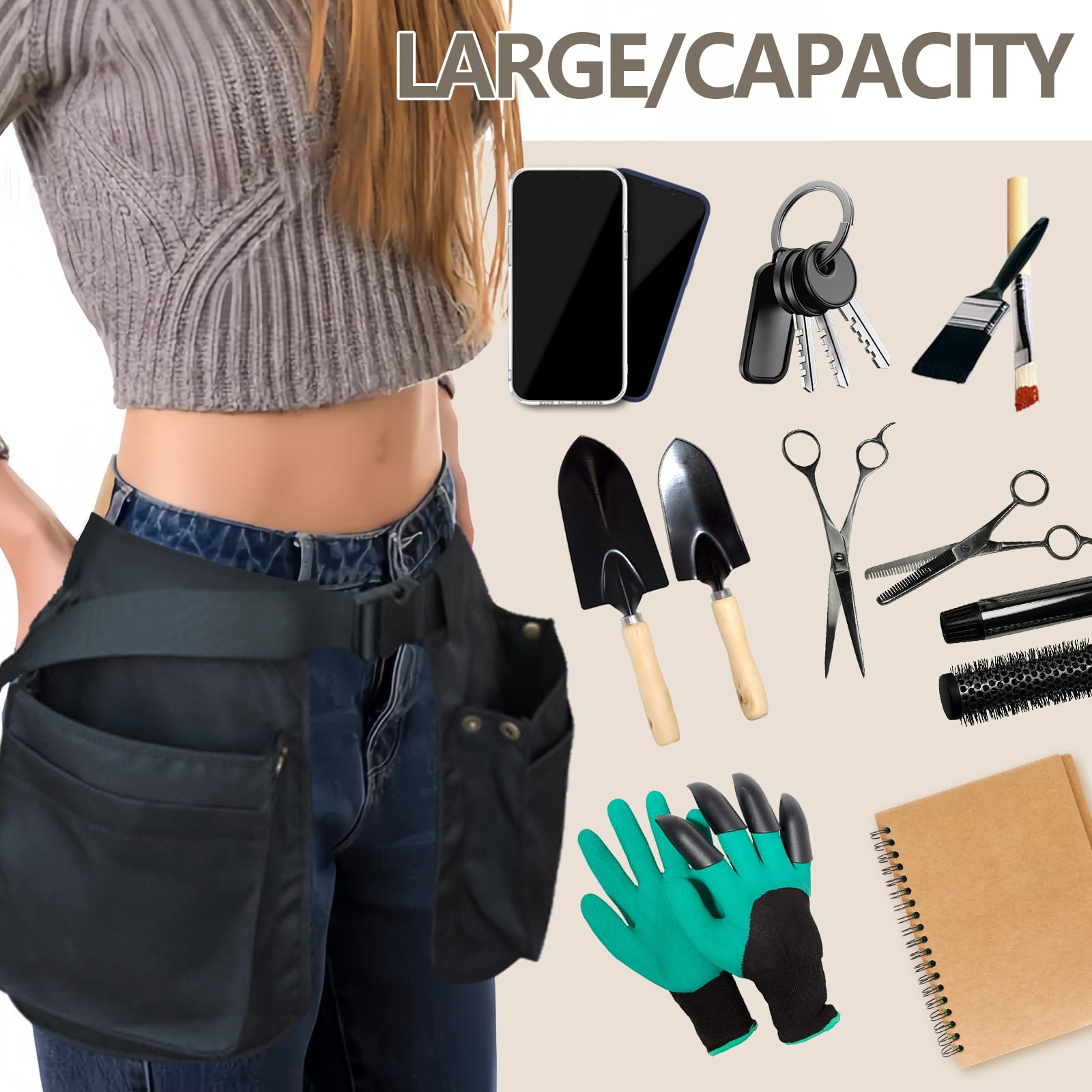 Delantal con cinturón de cintura, cinturón de herramientas para mujer, delantal con cintura ajustable, delantal de servicio con cinturón ajustable para entrenador de perros, delantal de