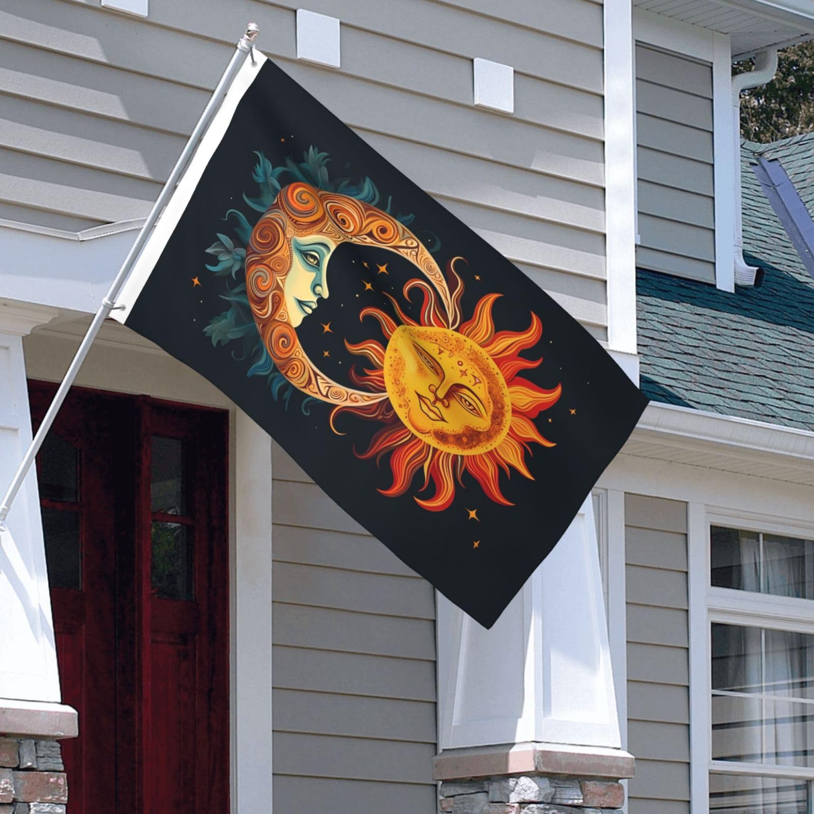 Lustige Cartoon-Pilz-Flagge – Bunt, Doppelseitig, Für Haus & Garten (91x152 Cm)