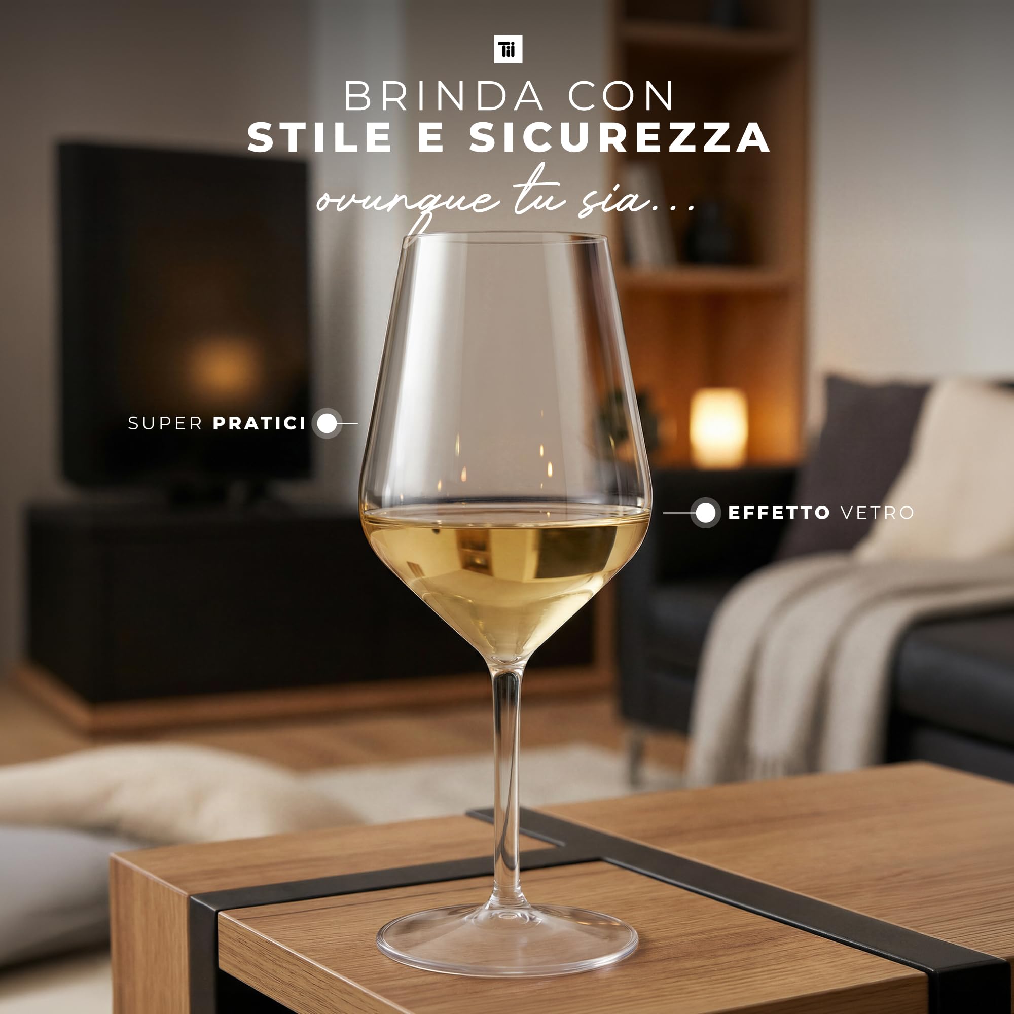 TUNDRA - Set 6 CALICI PLASTICA da Vino e Cocktail | EVENT 47 cl. | INFRANGIBILI, in Tritan® (Plastica Rigida), BPA-Free, Riutilizzabili e Lavabili in Lavastoviglie, Trasparenti, per VINO, SPRITZ