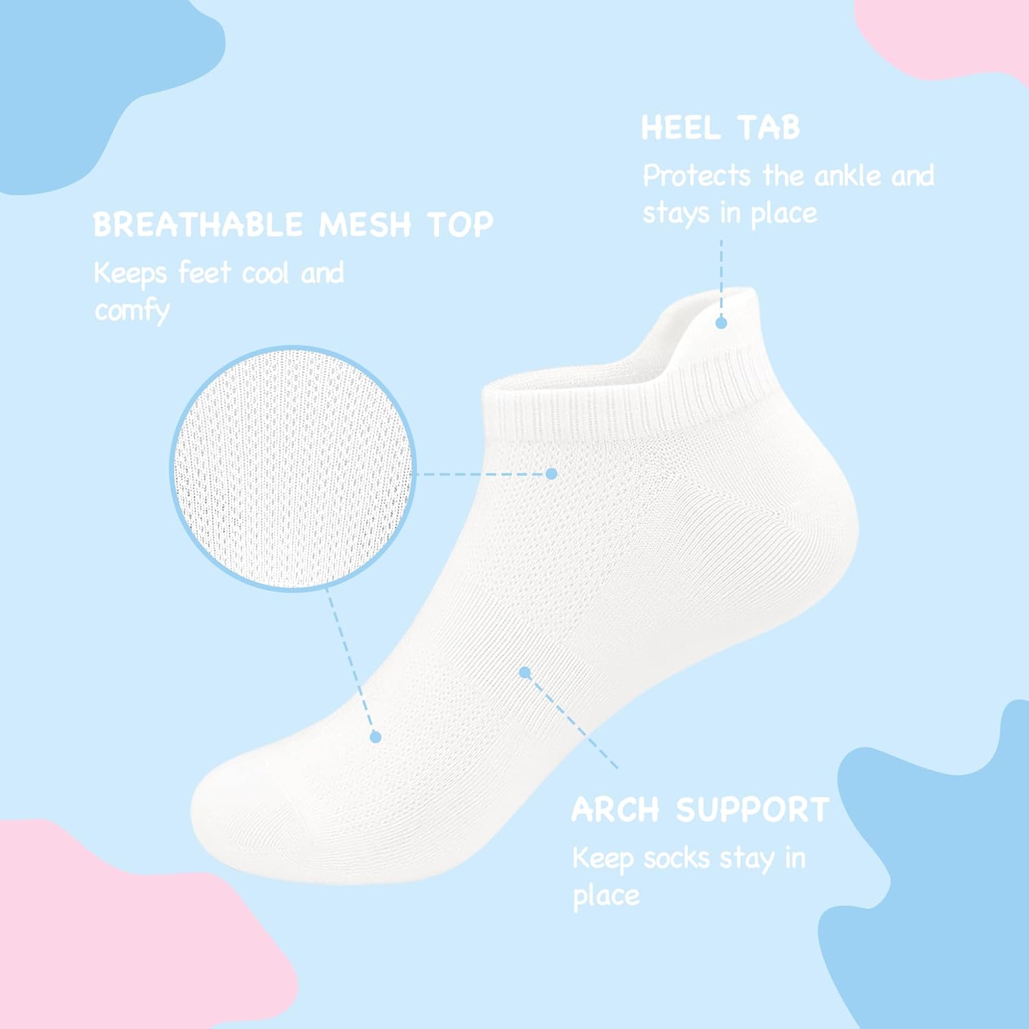 SERISIMPLE Ultra-Soft Viscose Bamboo Kids No-Show Socks Ankle Thin Comfortable Low Cut Socks for Boys&Girls Non Slip 5 Pairs - Image 3