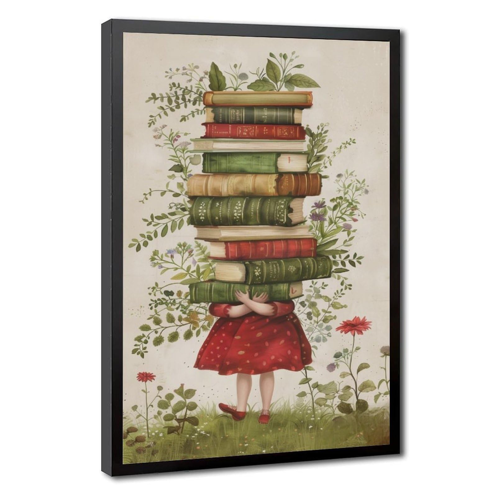 Bareronor Whimsical Book Poster Canvas Poster Bedroom Decor Landscape Office Room Decor Gift 24" L X 36" W