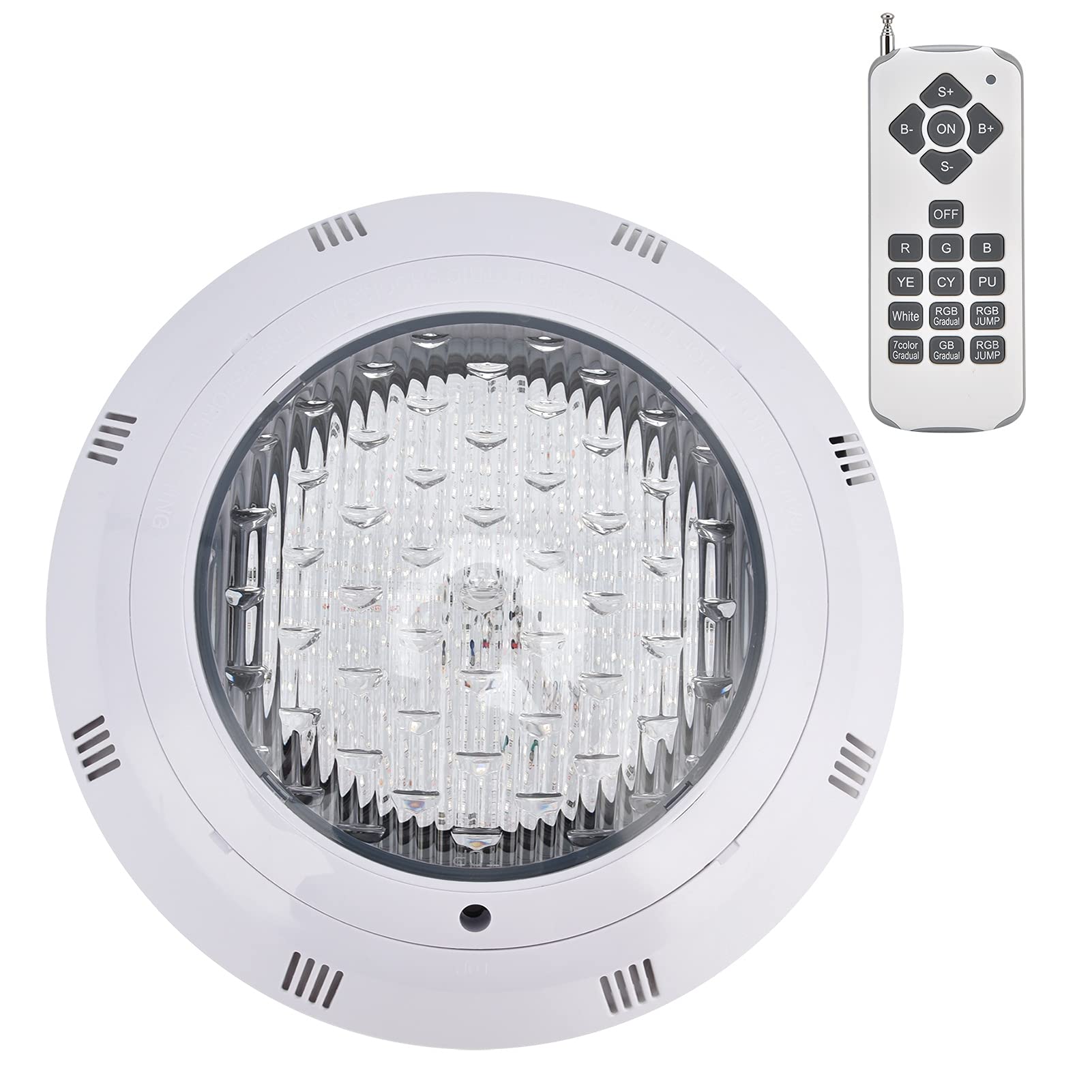 Tbest wasserdichte Led-Schwimmbadleuchte Wandmontage RGB 18-Tasten-Fernbedienung Unterwasserleuchte Ac12V 18W 1800Lm Beleuchtungsprodukte Außenbeleuchtung (35W)