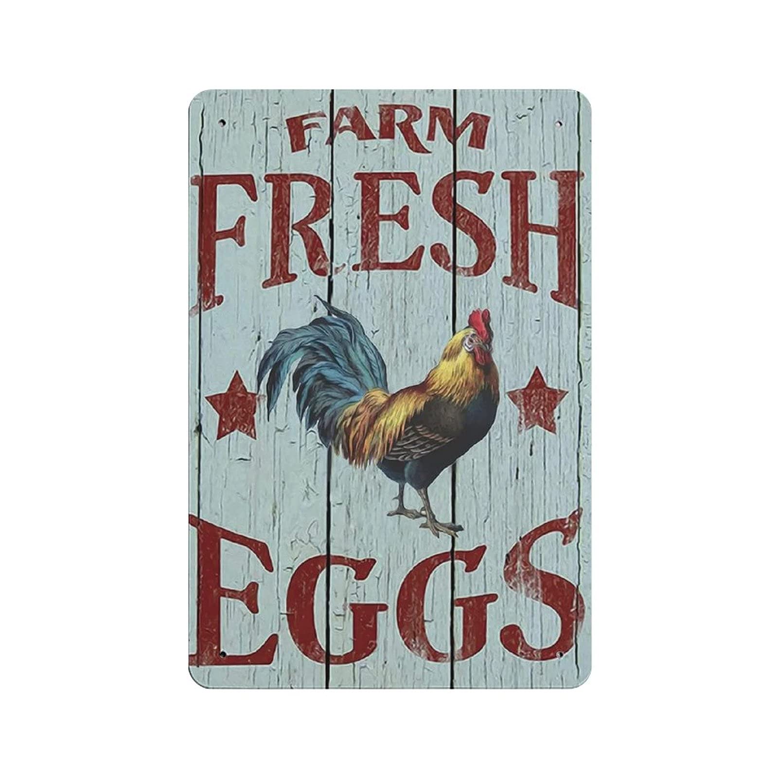 rayprint Metal Tin Sign Farm Fresh Eggs Vintage Tin Poster Metal Sign Wall Decoration Country Kitchen Home Garage Decor 12"x8"