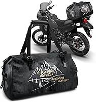 Vista 1 de NICECNC Bolsa de lona seca impermeable 66L, 500D PVC Tail Bag, Tronco, Equipaje universal de viaje de motocicleta, Negro