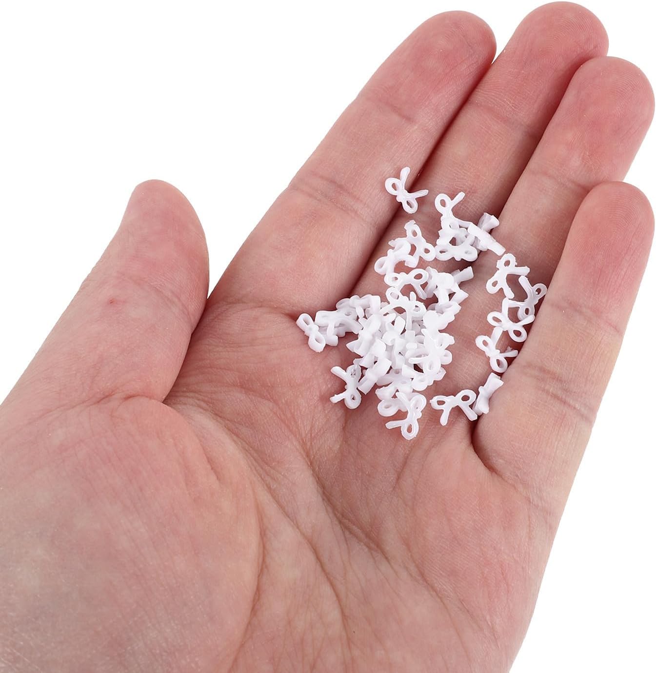 200pcs White Mini Resin Bow Charms for Hair Accessories