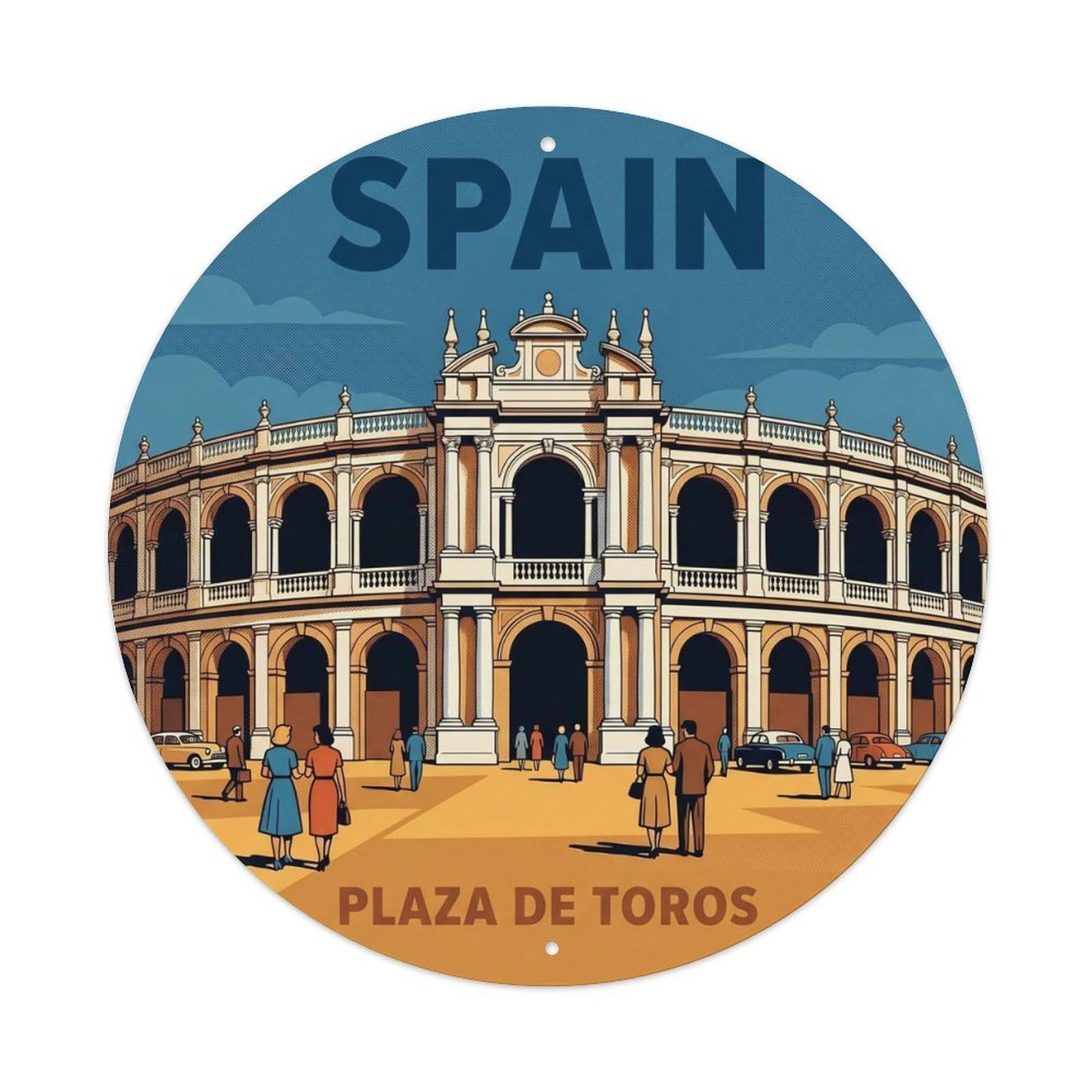 Sevilla Bullring Architecture Spain Urban Travel Metal Tin Sign