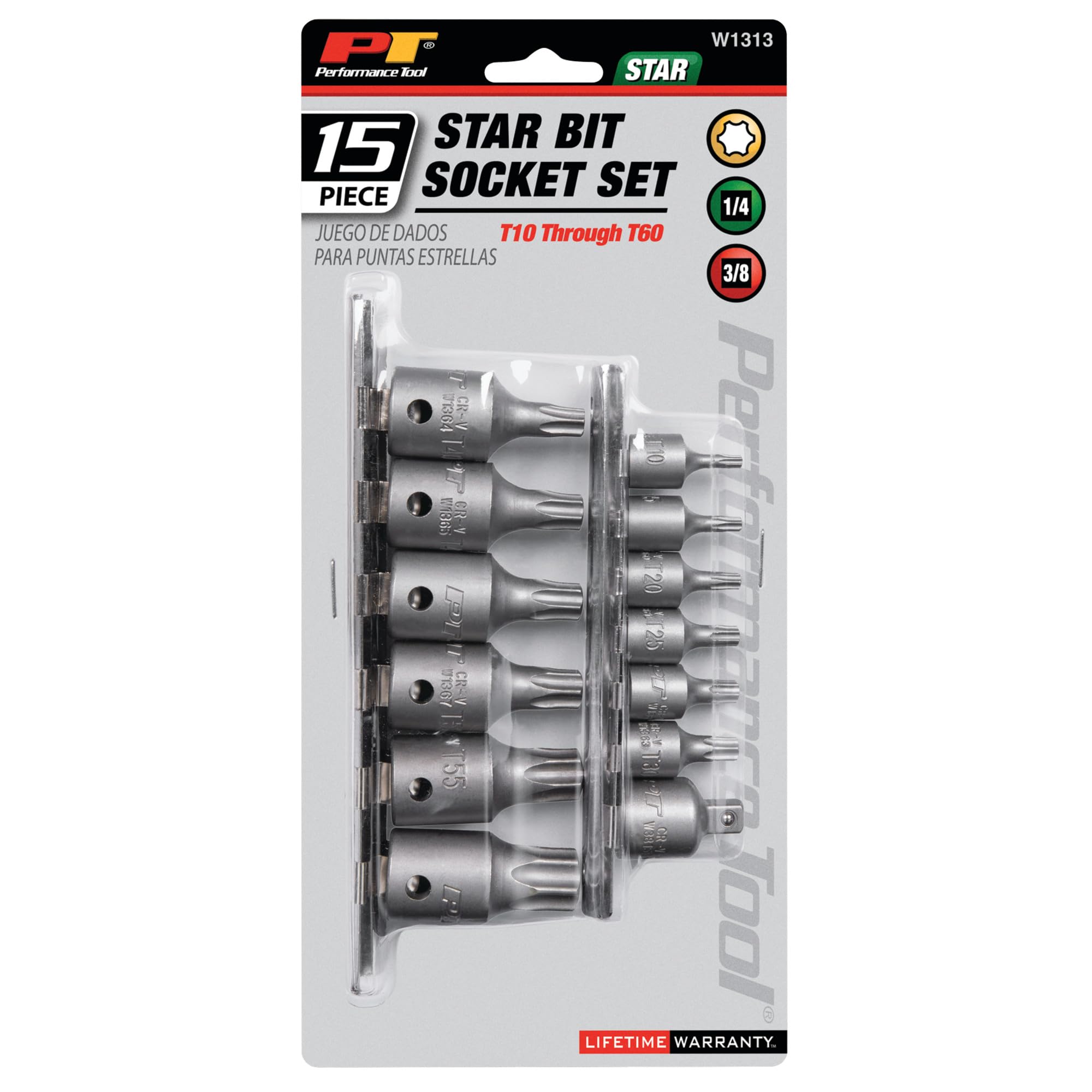 Performance Tool pezzi (W1178) Star bit socket set, W1313