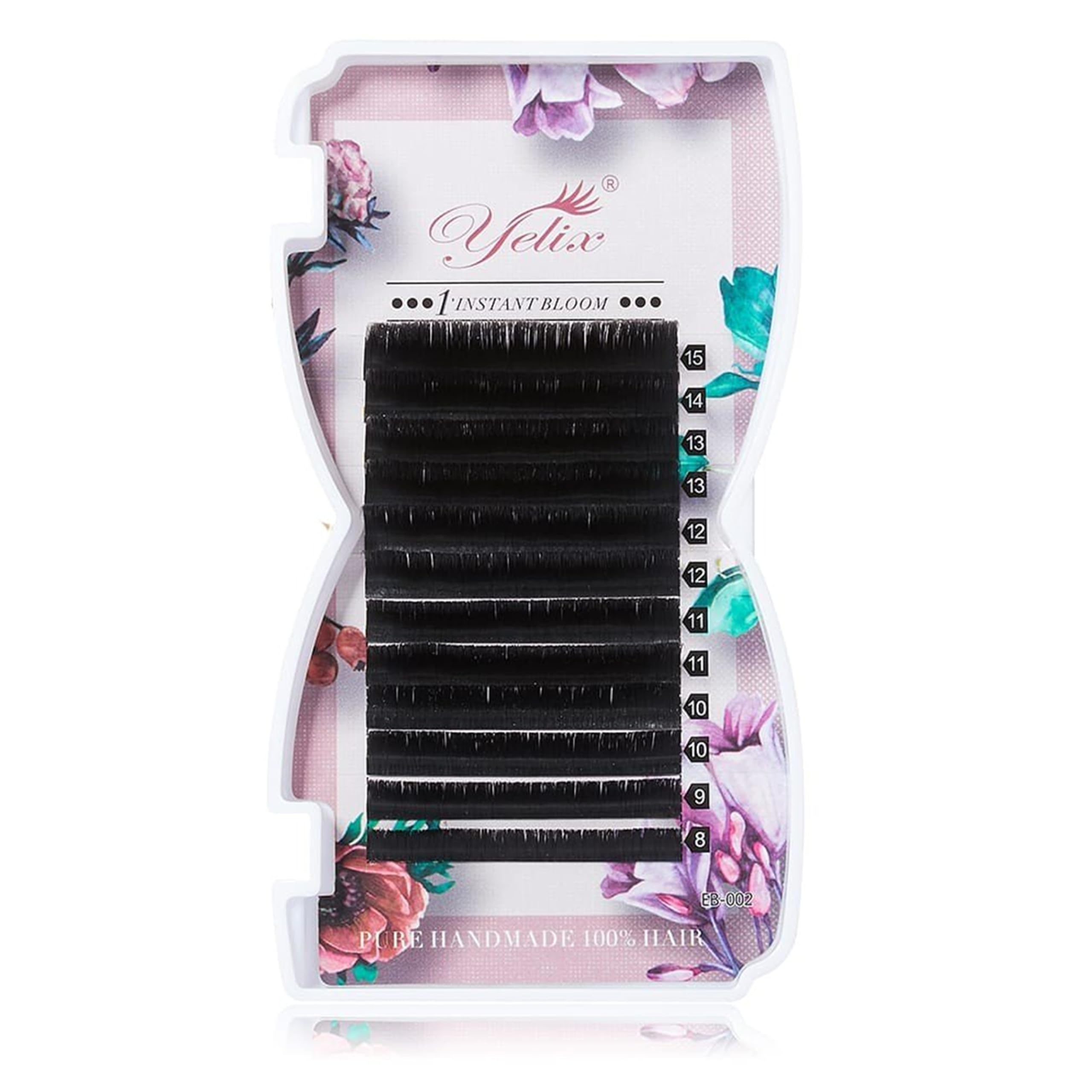 Yelix by BELLE GAGA® Matte Black 1 Second Blossom Eyelash Extensions Camellia Easy fan Automatic Fan and Easy Flowering Lashes (Thickness 0.05mm, 8-15mm MIX, Curl-C)-image-39