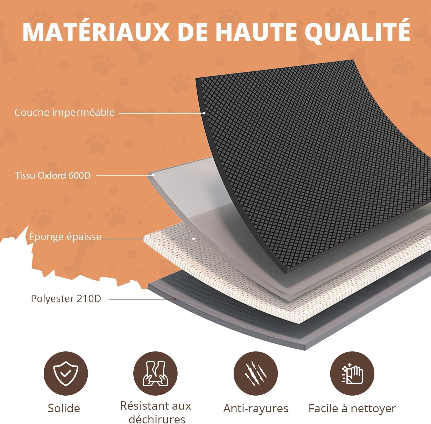 Couverture pour chien pour banquette arrière de voiture – Protection de coffre, siège imperméable pour chien avec protection latérale, couverture de voiture antidérapante, laisse pour chien,
