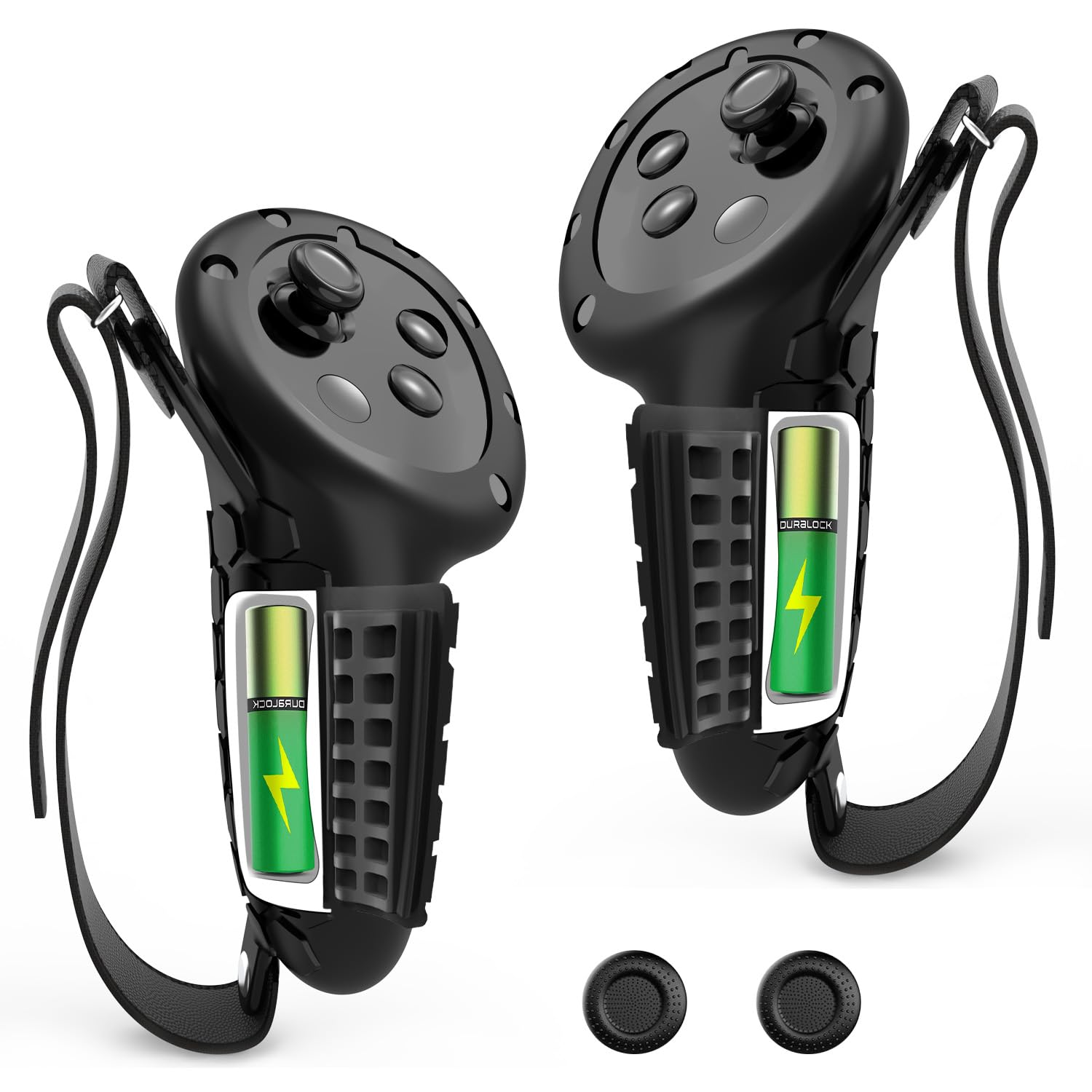 Borcham 2 Packs Controller Grips for Meta-Quest 3, Anti-Slip Silicone Controller Protect Cover Compatible with Meta-Quest 3, with Adjustable Knuckle Straps, Black