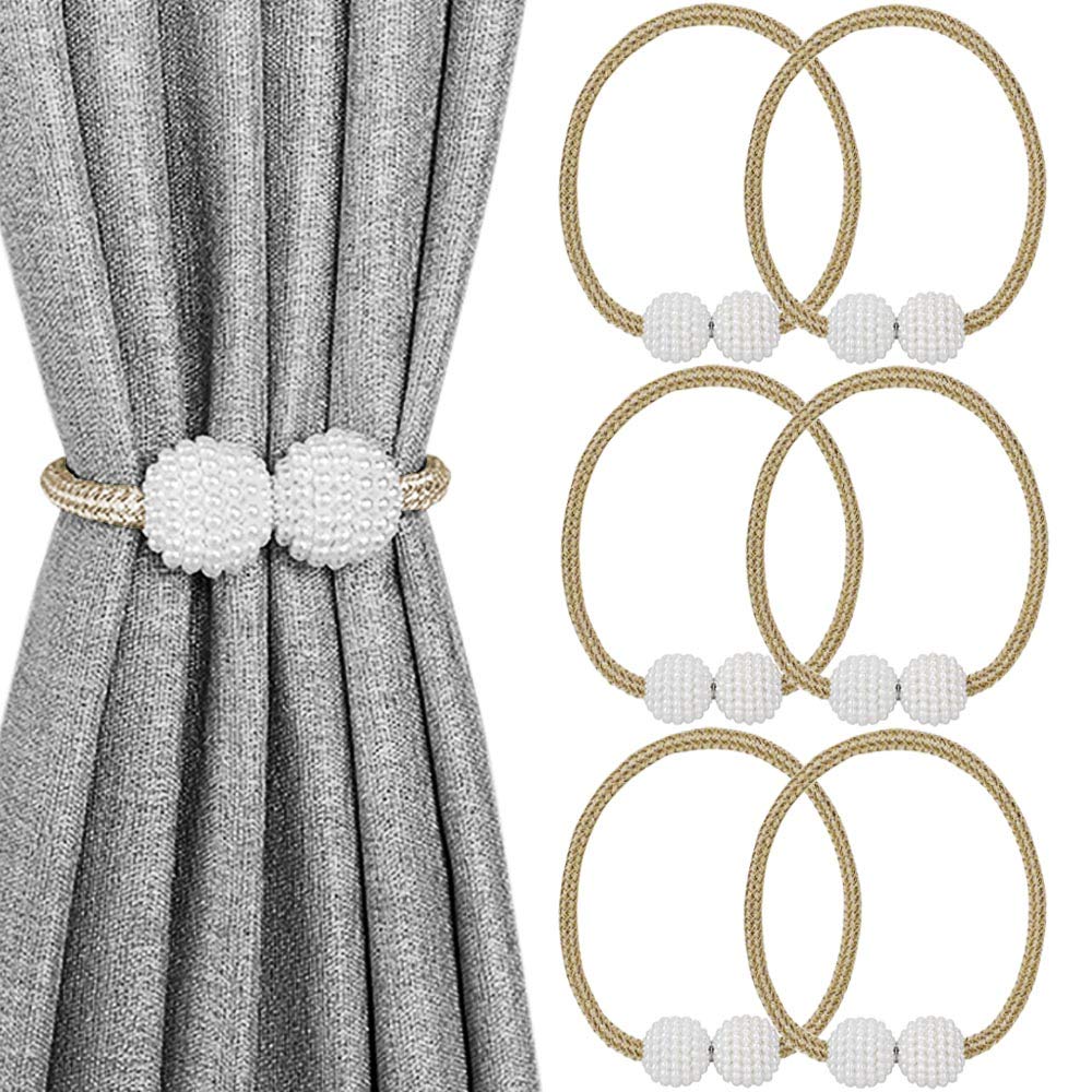 Oudini E Curtain Tiebacks, Curtain Ti Backs Rop Curtain Holder Buckles Curtain Holdbacks For Hom, Living Room, Wedding, Farmhouse/E/6 Pack