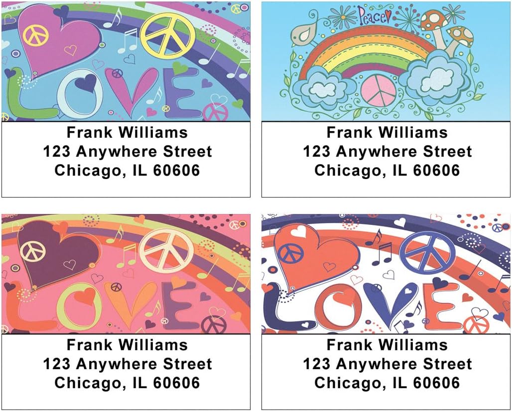 Retro Rainbows Address Labels