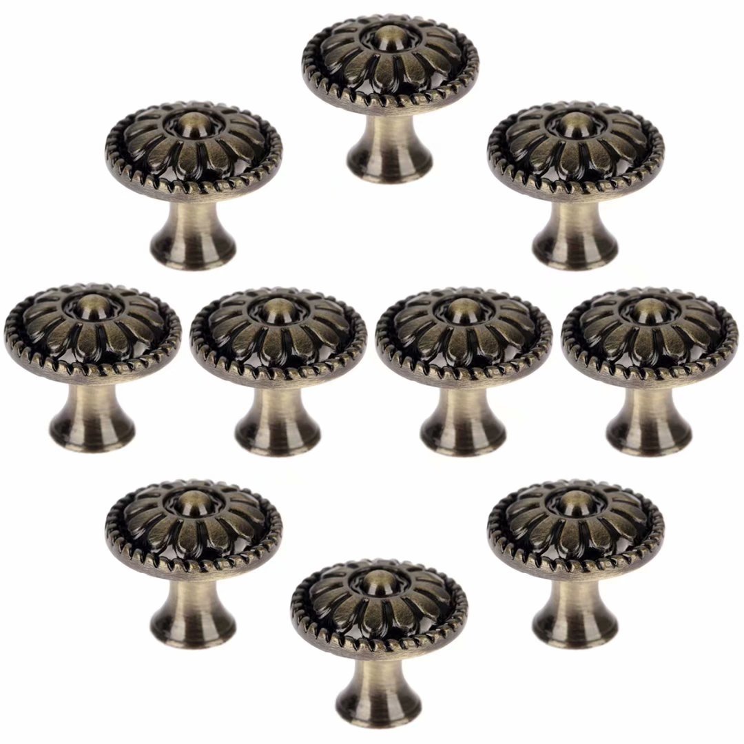 10 maniglie per mobili antichi, pomelli e maniglie per armadi, cassetti, guardaroba, cucina, maniglie per mobili (grande)