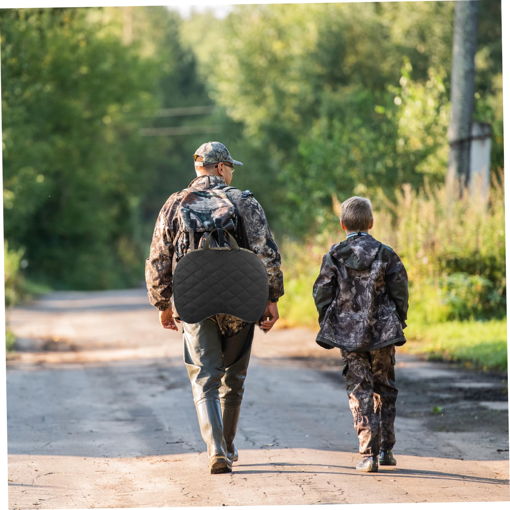 Outdoor-Sitzkissen, wasserdicht, tragbar, Camouflage, Camping-Sitzpolster mit Griff und Karabiner, abnehmbares Schwamm-Sitzpolster mit Reißverschluss für Angeln, Stadion, Outdoor-Aktivitäten, tragb