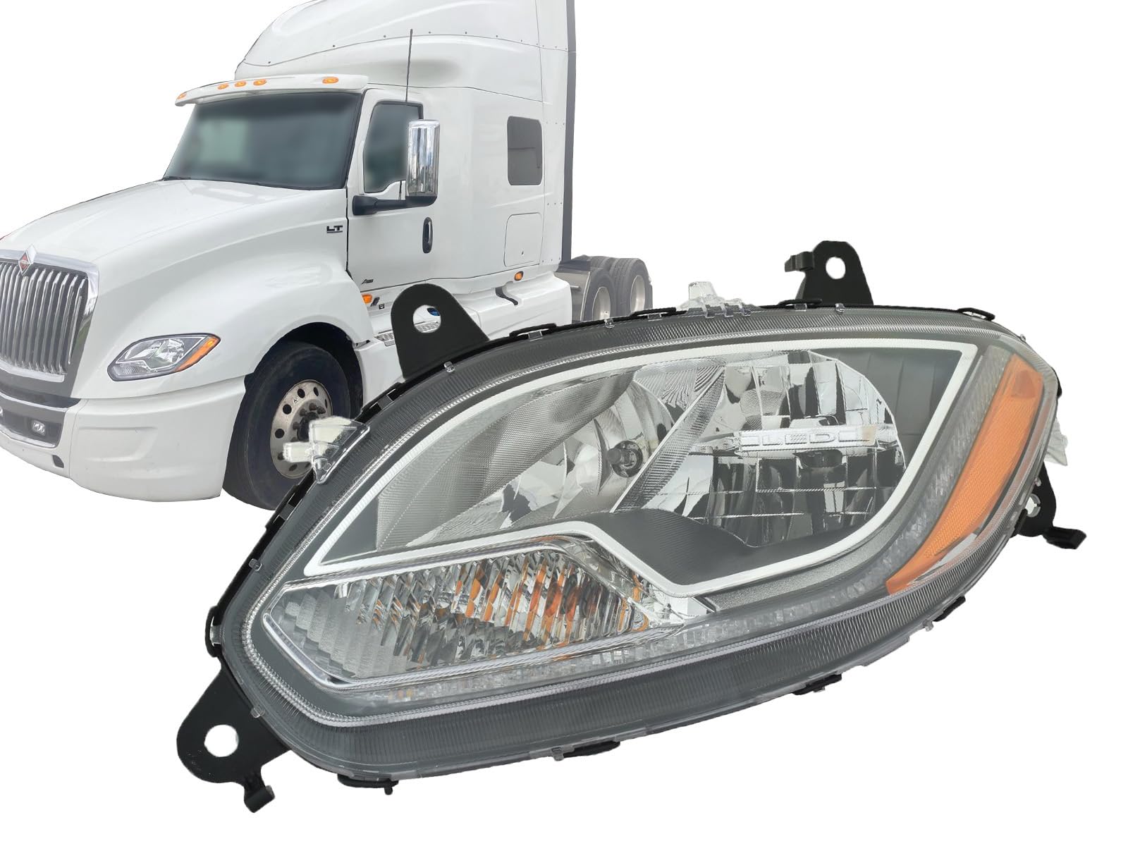 Auto Parts Avenue APA Replacement Headlamp with LED for 2017-2021 International LT Series Driver Left LH Side 4049967C95