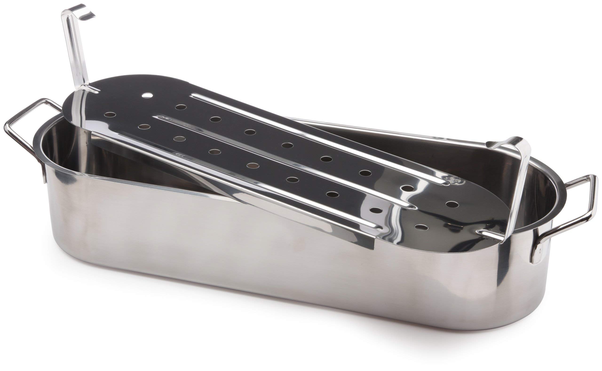 Beka 14700024 - Pesciera in Acciaio Inox con griglia, Adatta a Tutti i fornelli e induzione, Diametro: 50 cm