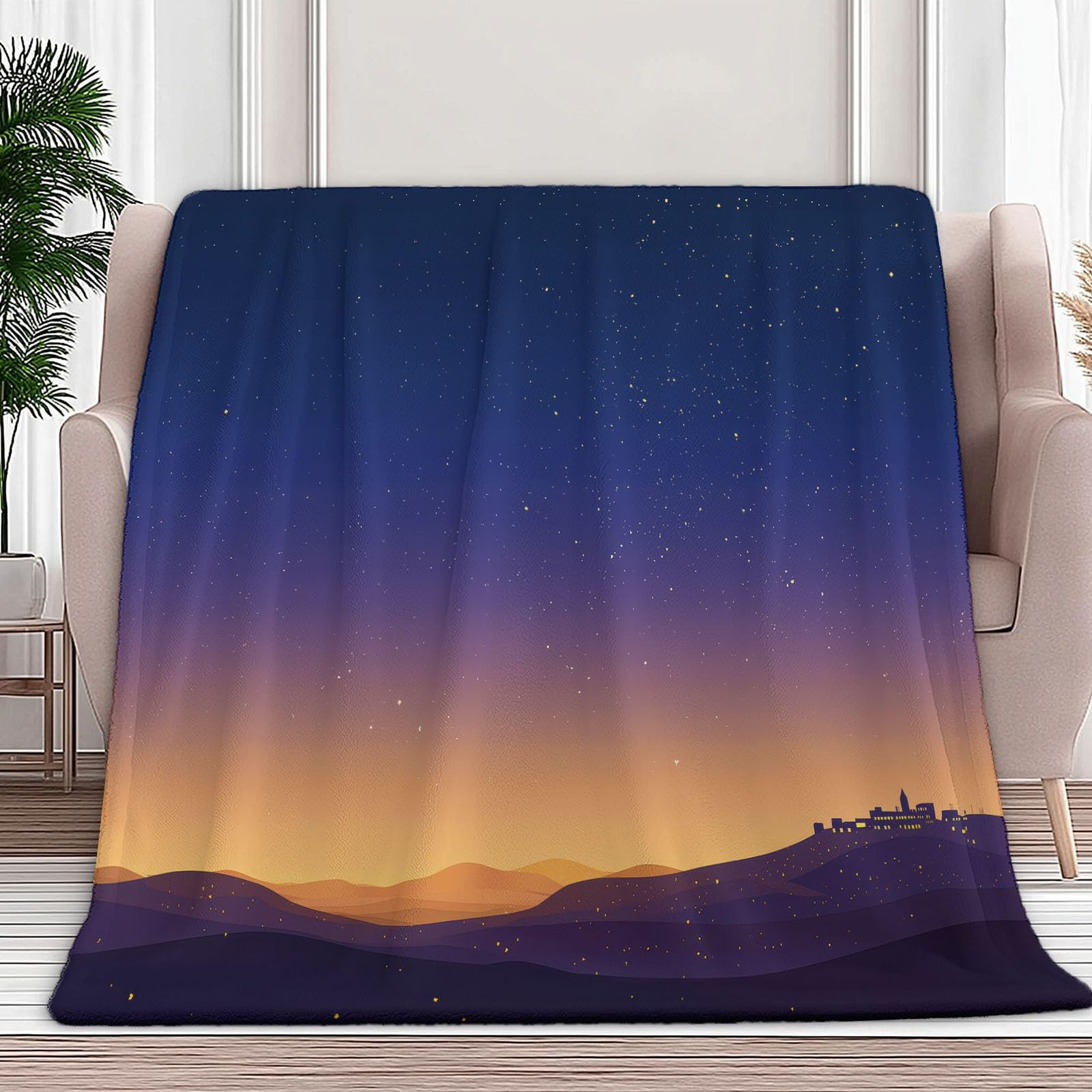 Plaid couverture polaire 180x200 cm flanelle bleue lit