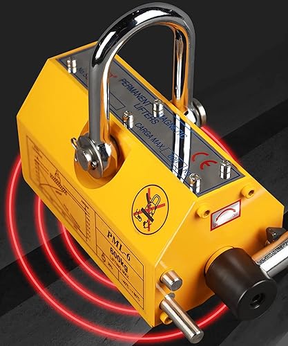 Miniatura 8 de TECHTONGDA Levantador magnético, Imanes de elevación permanente, 1320 libras de fuerza de tracción, Imán de elevación con liberación, Imán para