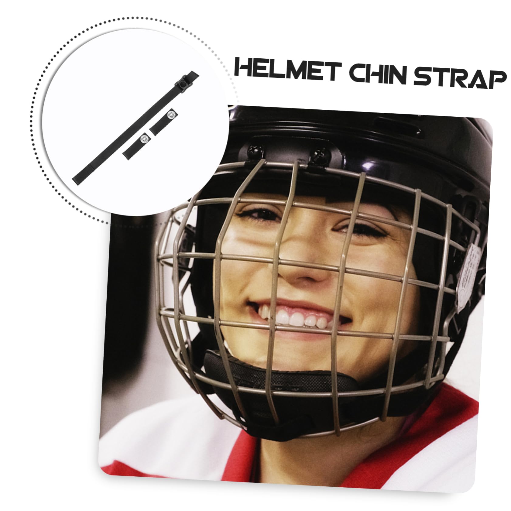 Hemobllo Correa de Barbilla para Casco de Hockey y Resistente Accesorio Deportivo de Poliéster para Protección de Compatible con Casco de Hockey sobre Hielo y Beisbol Cortos