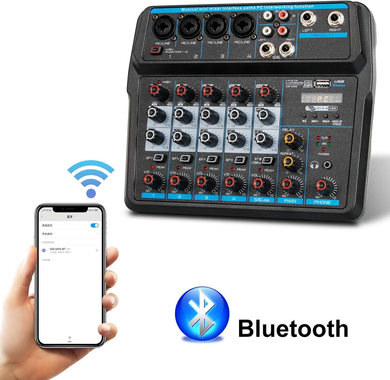 Depusheng U6 Audio Mixer Bluetooth Connection