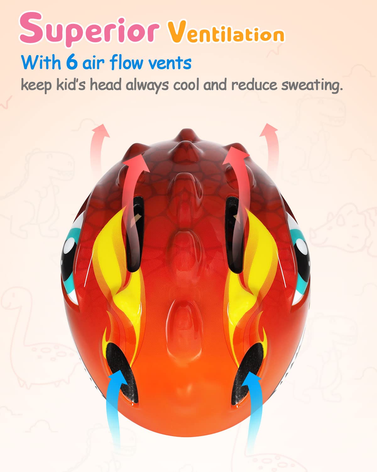 VICTGOAL Casco Bici Bambino, Perfetto Casco da Scooter per Cartoni Animati per scooter, Triciclo e Skateboard, Taglia Regolabile per Bambini 3-8 Anni