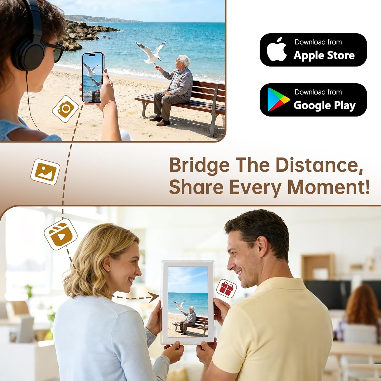 Digital Calendar Wall Touch Screen, 15.6 Inch Smart Wall-Mounted HD Electronic Family Calendar & Chore Chart with Meal Planner, Built-in Digital Photo Frame, Includes Desk Stand & Refills (White)